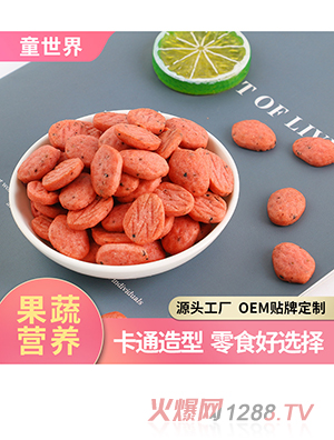 廠(chǎng)家貼牌OEM果蔬造型餅干500g兒童零食廠(chǎng)家多口味餅干定制加工